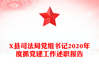 X县司法局党组书记2020年度抓党建工作述职报告