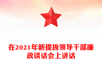 在2021年新提拔领导干部廉政谈话会上讲话