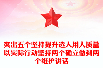 突出五个坚持提升选人用人质量以实际行动坚持两个确立做到两个维护讲话