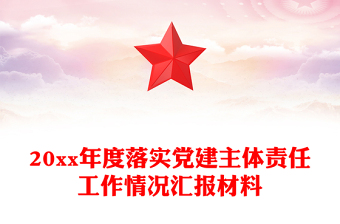 20xx年度落实党建主体责任工作情况汇报材料