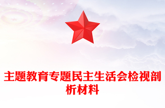 主题教育专题民主生活会检视剖析材料