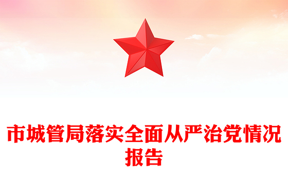 市城管局落实全面从严治党情况报告