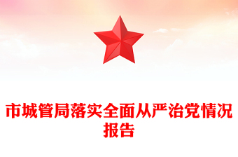 市城管局落实全面从严治党情况报告