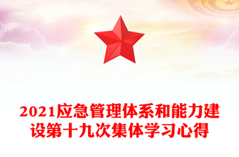 2021应急管理体系和能力建设第十九次集体学习心得