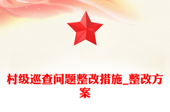 村级巡查问题整改措施_整改方案