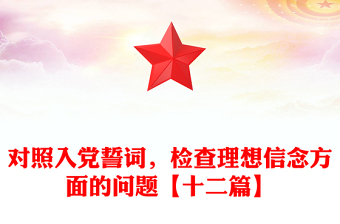 对照入党誓词，检查理想信念方面的问题【十二篇】