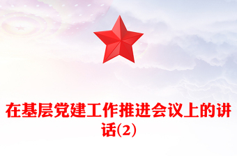 在基层党建工作推进会议上的讲话(2)
