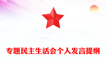 专题民主生活会个人发言提纲