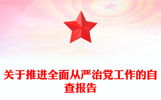 关于推进全面从严治党工作的自查报告