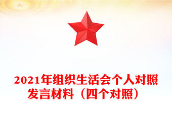 2021年组织生活会个人对照发言材料（四个对照）