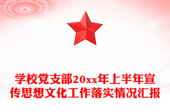 学校党支部20xx年上半年宣传思想文化工作落实情况汇报