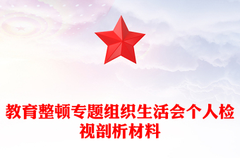 教育整顿专题组织生活会个人检视剖析材料