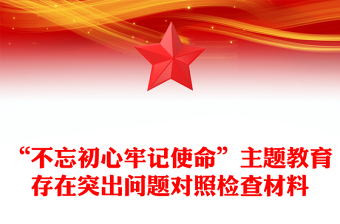 “不忘初心牢记使命”主题教育存在突出问题对照检查材料