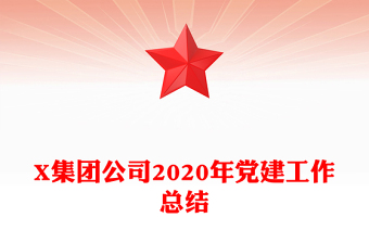 X集团公司2020年党建工作总结