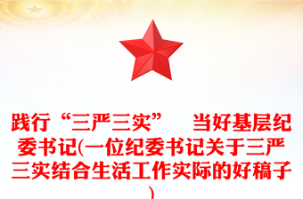 践行“三严三实”　当好基层纪委书记(一位纪委书记关于三严三实结合生活工作实际的好稿子)