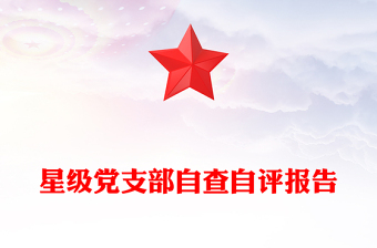 星级党支部自查自评报告