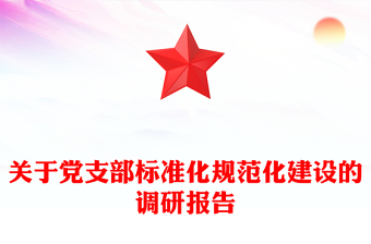 关于党支部标准化规范化建设的调研报告