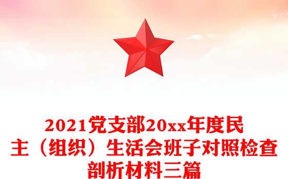 2021党支部20xx年度民主（组织）生活会班子对照检查剖析材料三篇