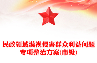 民政领域漠视侵害群众利益问题专项整治方案(市级)