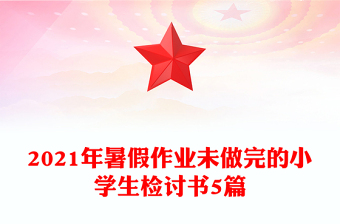 2021年暑假作业未做完的小学生检讨书5篇