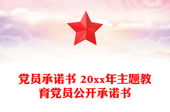 党员承诺书 20xx年主题教育党员公开承诺书