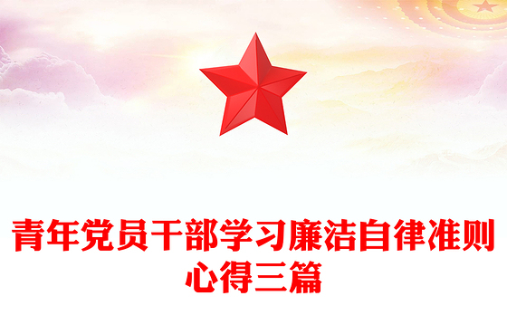 青年党员干部学习廉洁自律准则心得三篇