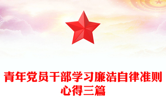 青年党员干部学习廉洁自律准则心得三篇