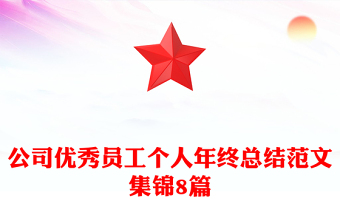 公司优秀员工个人年终总结范文集锦8篇