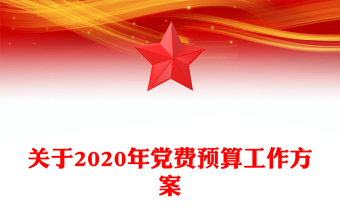 关于2020年党费预算工作方案