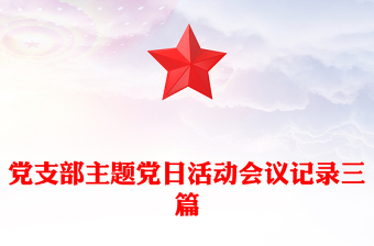 党支部主题党日活动会议记录三篇