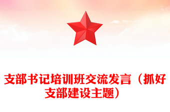 支部书记培训班交流发言（抓好支部建设主题）