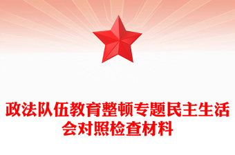 政法队伍教育整顿专题民主生活会对照检查材料