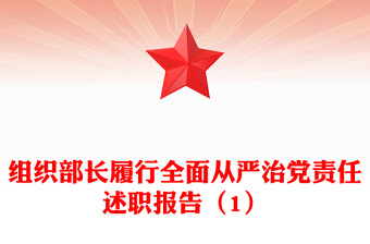 组织部长履行全面从严治党责任述职报告（1）