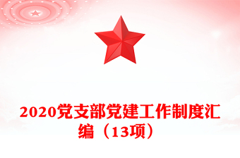 2020党支部党建工作制度汇编（13项）