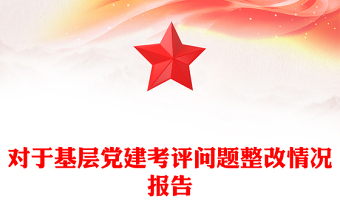 对于基层党建考评问题整改情况报告