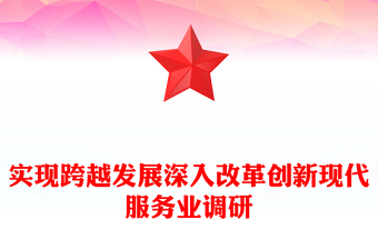 实现跨越发展深入改革创新现代服务业调研