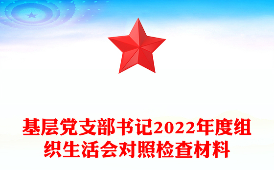 基层党支部书记2022年度组织生活会对照检查材料