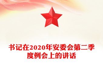 书记在2020年安委会第二季度例会上的讲话