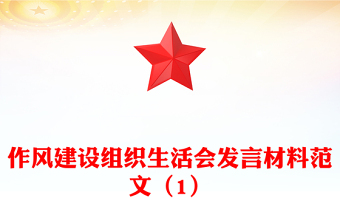 作风建设组织生活会发言材料范文（1）