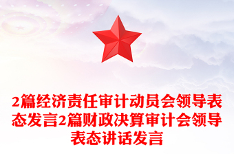2篇经济责任审计动员会领导表态发言2篇财政决算审计会领导表态讲话发言