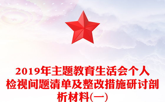 2019年主题教育生活会个人检视问题清单及整改措施研讨剖析材料(一)