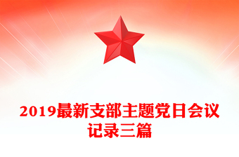 2019最新支部主题党日会议记录三篇