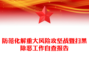 防范化解重大风险攻坚战暨扫黑除恶工作自查报告