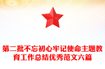 第二批不忘初心牢记使命主题教育工作总结优秀范文六篇