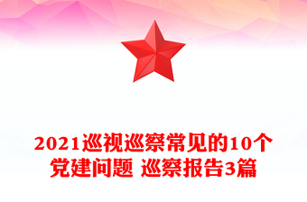 2021巡视巡察常见的10个党建问题 巡察报告3篇
