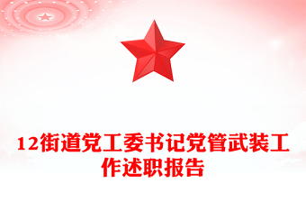 12街道党工委书记党管武装工作述职报告