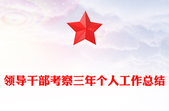 领导干部考察三年个人工作总结