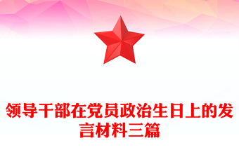 领导干部在党员政治生日上的发言材料三篇