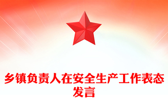 乡镇负责人在安全生产工作表态发言