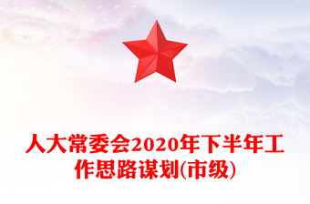 人大常委会2020年下半年工作思路谋划(市级)